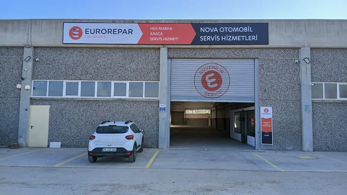 Nova Car Service Bornova Naldöken dış cephe ve Eurorepar Car Service tabelası